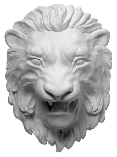 Plaster bas-relief Greek characters a lion on a white background — Stock Photo, Image