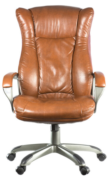 brown armchair, Chair, on a white background