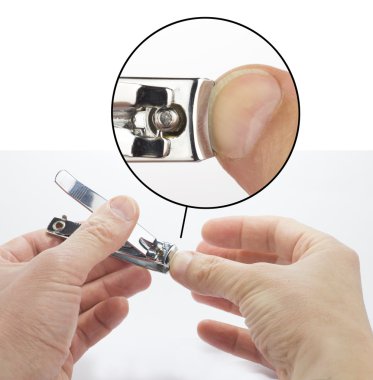 Kerpeten. tırnak makası ve parmak