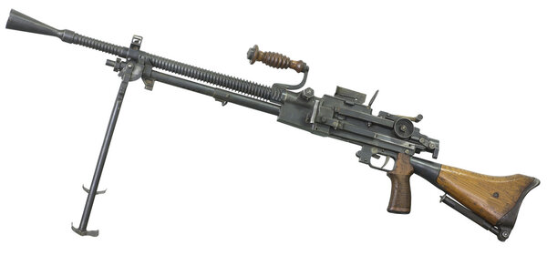 пистолеты и пулемет на белом фоне
