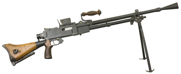 пистолеты и пулемет на белом фоне
