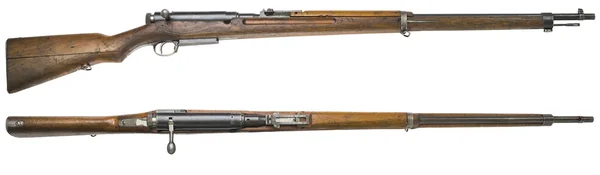 Pistolas de espingarda em um fundo branco armas russas — Fotografia de Stock