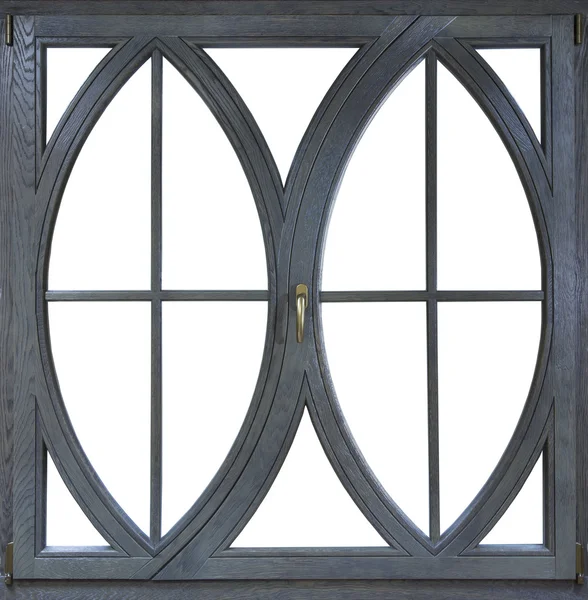 Houten frame windows met glas — Stockfoto