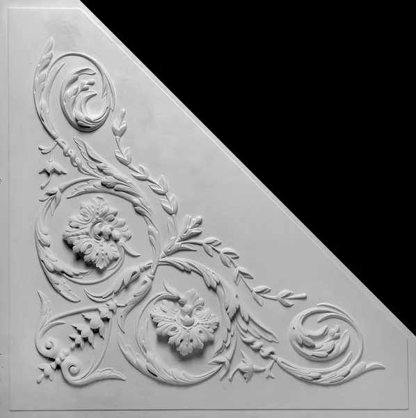 Elemento decorativo in gesso bianco — Foto Stock