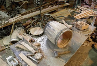 ahşap Fıçıların içinde Fabrika imalatı