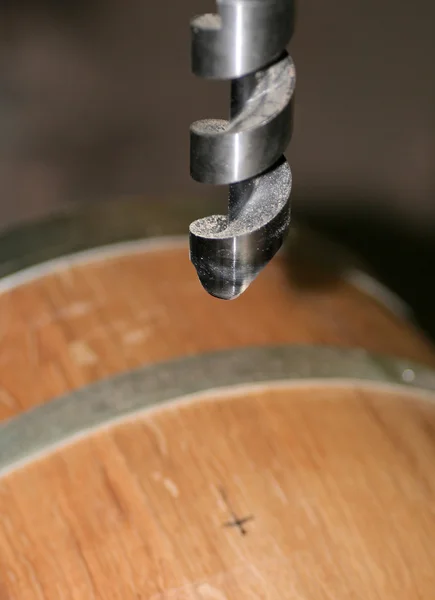 Manufacture of wooden barrels in the factory — Stock Photo, Image