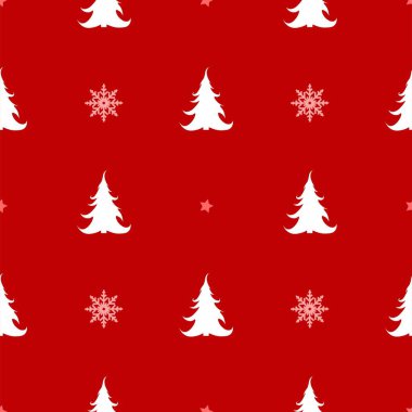 Renkli ağaç dizaynı ile Noel pürüzsüz desen.