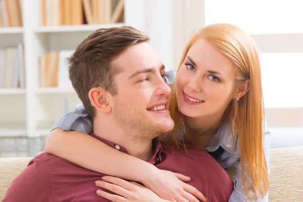 Deaf man with his girlfriend — Stock Photo, Image