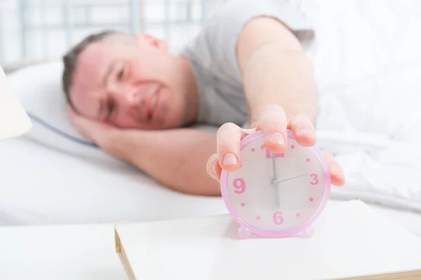 Hand on clock — Stock Photo, Image