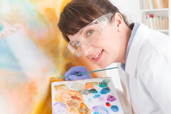 Artwork conservator at work — Stock Photo, Image