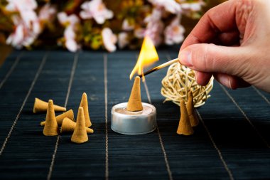 Traditional cone incense clipart