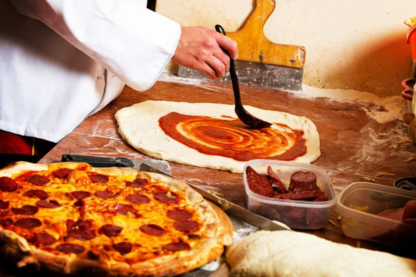 Fresh Italian pizza dough — Stock Photo, Image