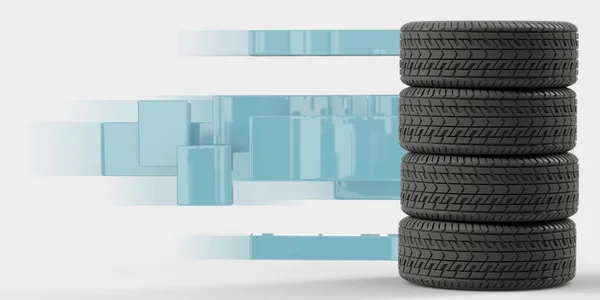 Four Tires Stacked Top Each Other Good Graphics Use Background — Stock Photo, Image