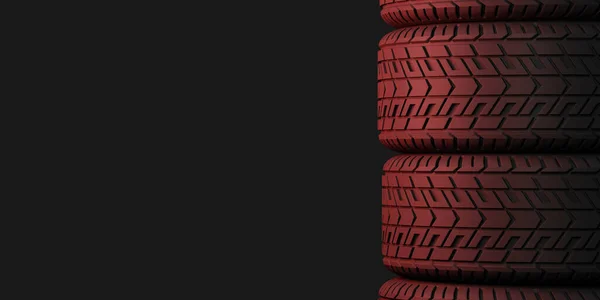 Four Tires Stacked Top Each Other Good Graphics Use Background — Stock Photo, Image