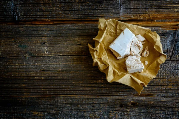 Levedura Ativa Prensada Fresca Tal Levedura Usada Para Assar Pão — Fotografia de Stock