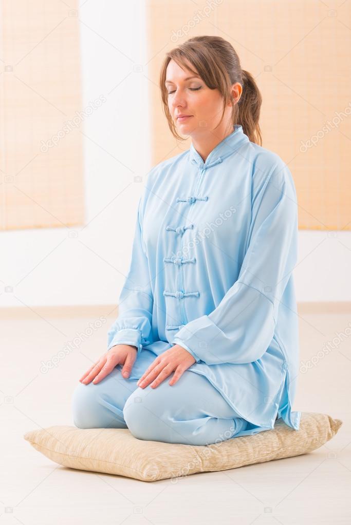 Meditating woman