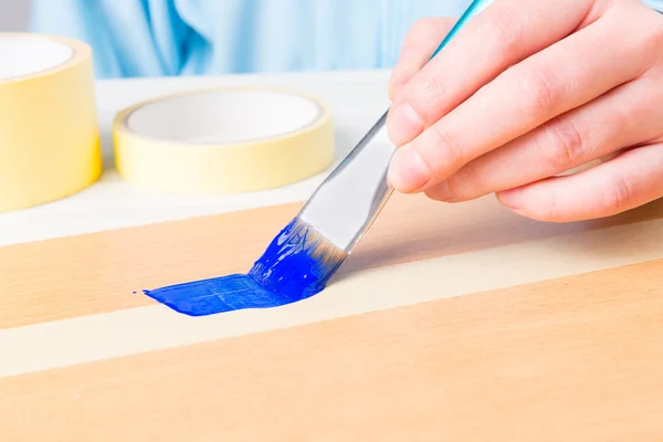 Painting with masking tape — Stock Photo, Image