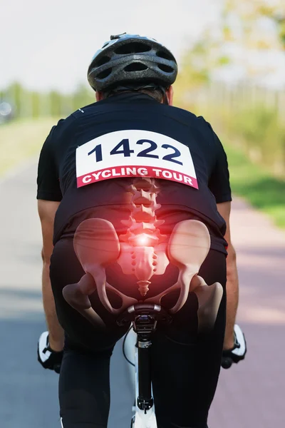 Cyclist with visible bones — Stock Photo, Image