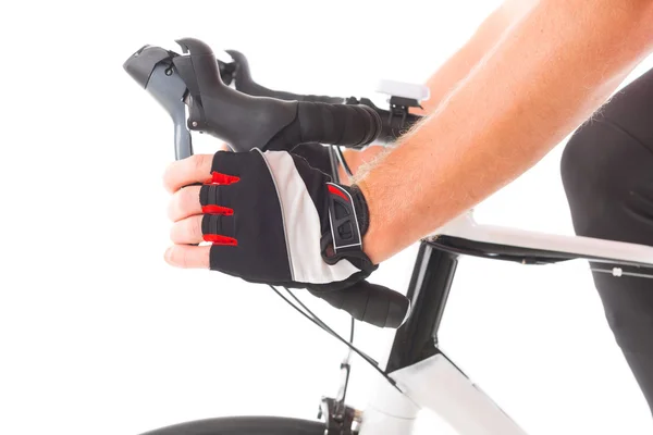 Hand on brake lever — Stock Photo, Image