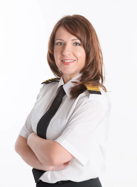 Airline pilot stående — Stockfoto