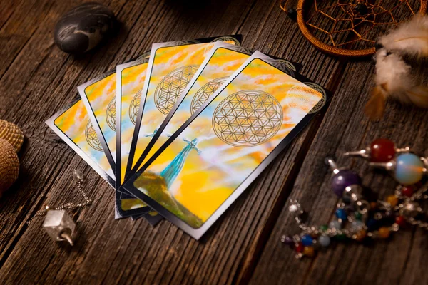 Tarot cards and other accessories — Stock Photo, Image