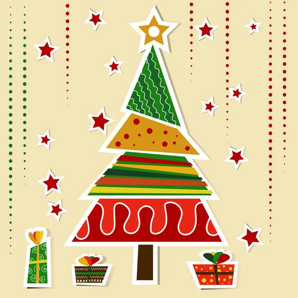 Carte Noël Vintage Carte Noël Nouveaux Éléments Année — Image vectorielle