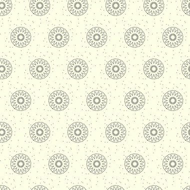 Soyut süs çiçeklerinin kusursuz vektör deseni. Dekoratif el çizimi desen