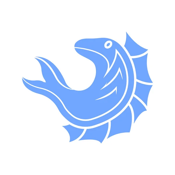 Antiguo logotipo de pescado. Icono del pez saltando. Imagen simple. Vector aislado sobre un fondo blanco puro. — Archivo Imágenes Vectoriales