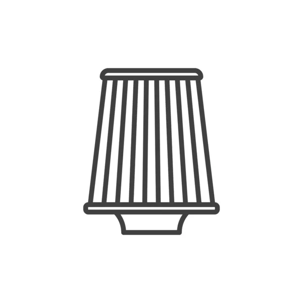 Cone shaped air filter icon. A simple linear image of an air purifying filter. Isolated vector on pure white background. — Stok Vektör