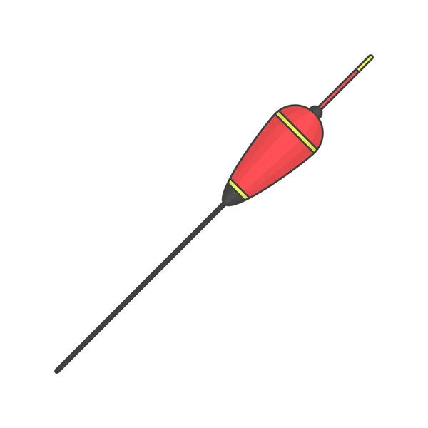 Icono de flotador. Imagen de dibujos animados multicolores de un pequeño flotador de pesca con una pierna larga. Ilustración vectorial aislada sobre un fondo blanco limpio. — Vector de stock