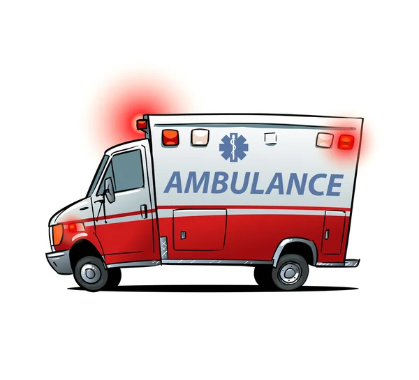 Cartoon ambulance car isolated - Stock Image - Everypixel