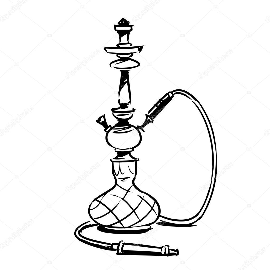 hookah sketch illustration — Stock Vector © natashin 83059322