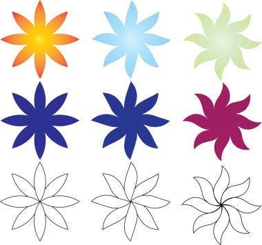 set of flower icon illustration design
