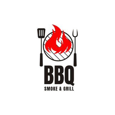 bbq duman ızgara modern logo tasarımı