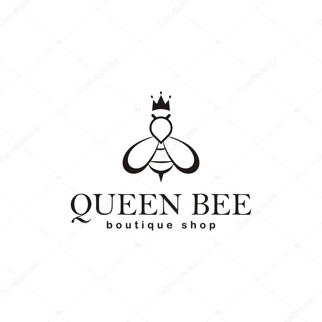 Queen bee luxury logo design template
