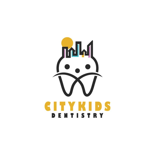 Логотип Стоматолога Зубом Концепцією Міста — стоковий вектор