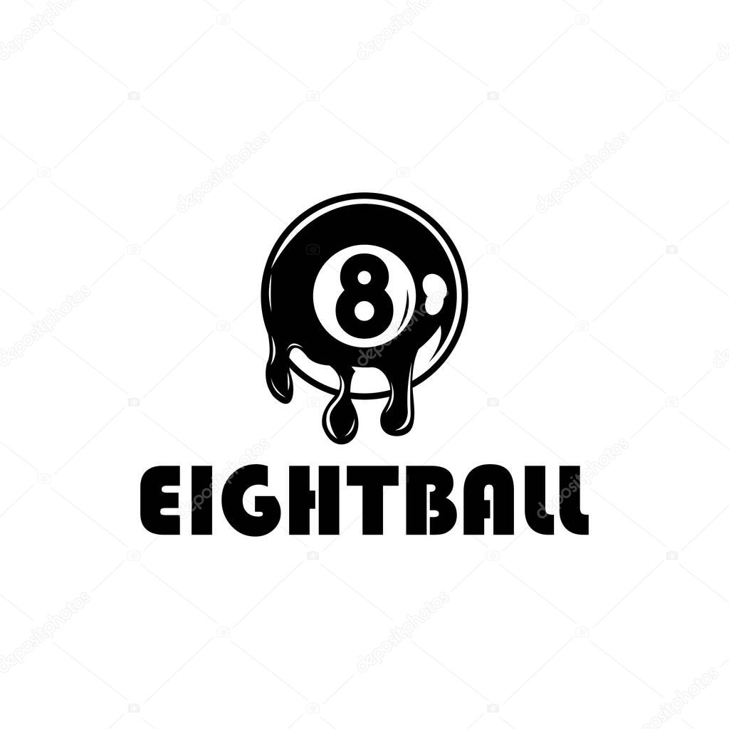 Eight ball vector logo design illustration
