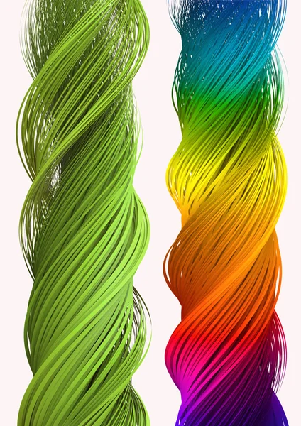 Green and colorful swirl lines — Stock Photo, Image