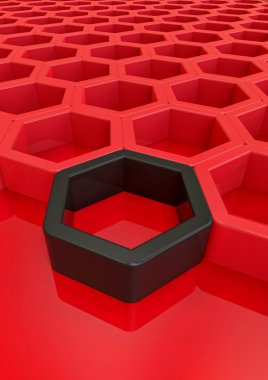 Kırmızı ve siyah altıgen