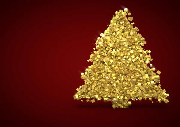 Χρυσό χριστουγεννιάτικο δέντρο Εικόνα Αρχείου