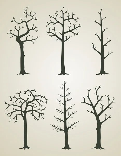 Arbres sans feuilles — Image vectorielle