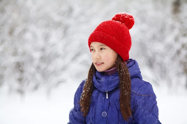 Rapariga no inverno. adolescente ao ar livre — Fotografia de Stock