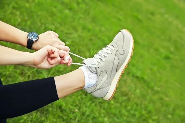 Athlete legs closeup — Stock Photo, Image