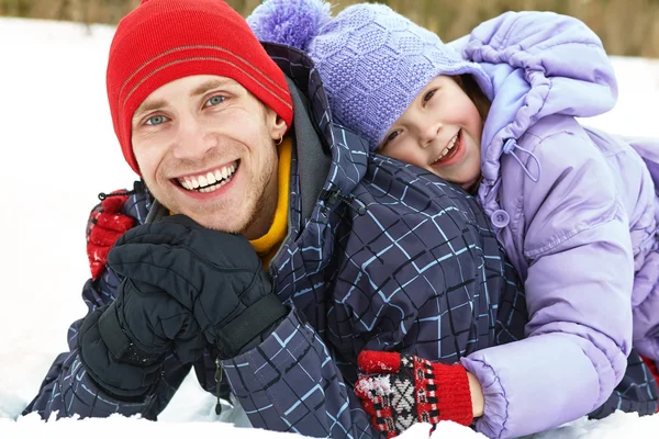 Portrait of father and daughter — Stock Photo, Image