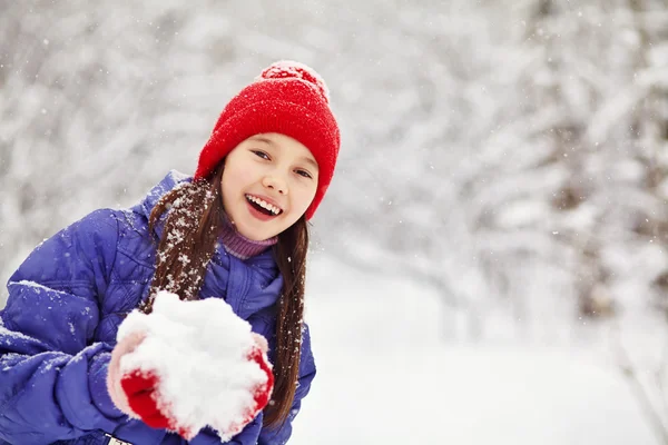Girl in the winter. child outdoors Stock Photo