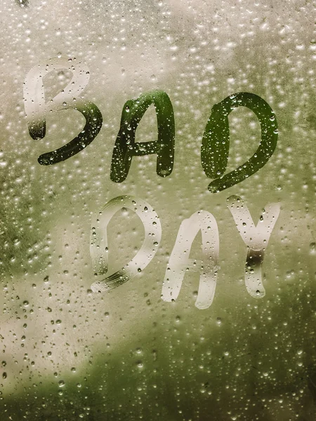 Tekst "zły dzień", napisany w krysztale — Zdjęcie stockowe