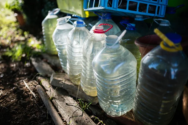 Many carafes of large capacity water — Stock Photo, Image