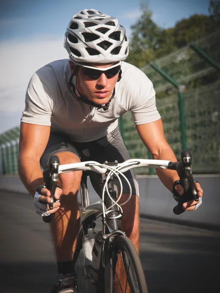 Cyclist portrait in action. — Stock Photo, Image