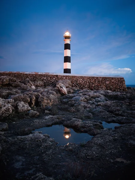 Artrutx lighthouse at twilight — Stock Photo, Image