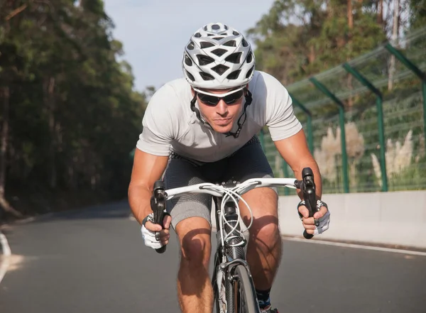 Cyclist portrait in action — Stock Photo, Image